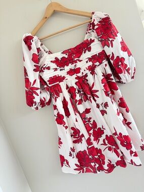 Abercrombie & Fitch Floral Mini Dress Puff Sleeve Cottagecore Babydoll Medium